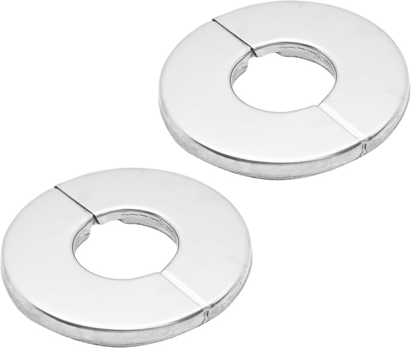 bociloy 2 قطع 1"/25 مم فلانج حائط من الفولاذ المقاوم للصدأ 304، غطاء لوحة دائرية لأنبوب، طوق أنبوب ماء ذاتي اللصق للمطبخ والحمام وغرفة الغسيل، حلقة تزيينية للسباكة - Image 1